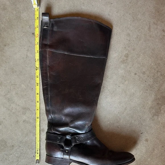 Frye Dark Brown Leather Riding Boots - Picture 11 of 12